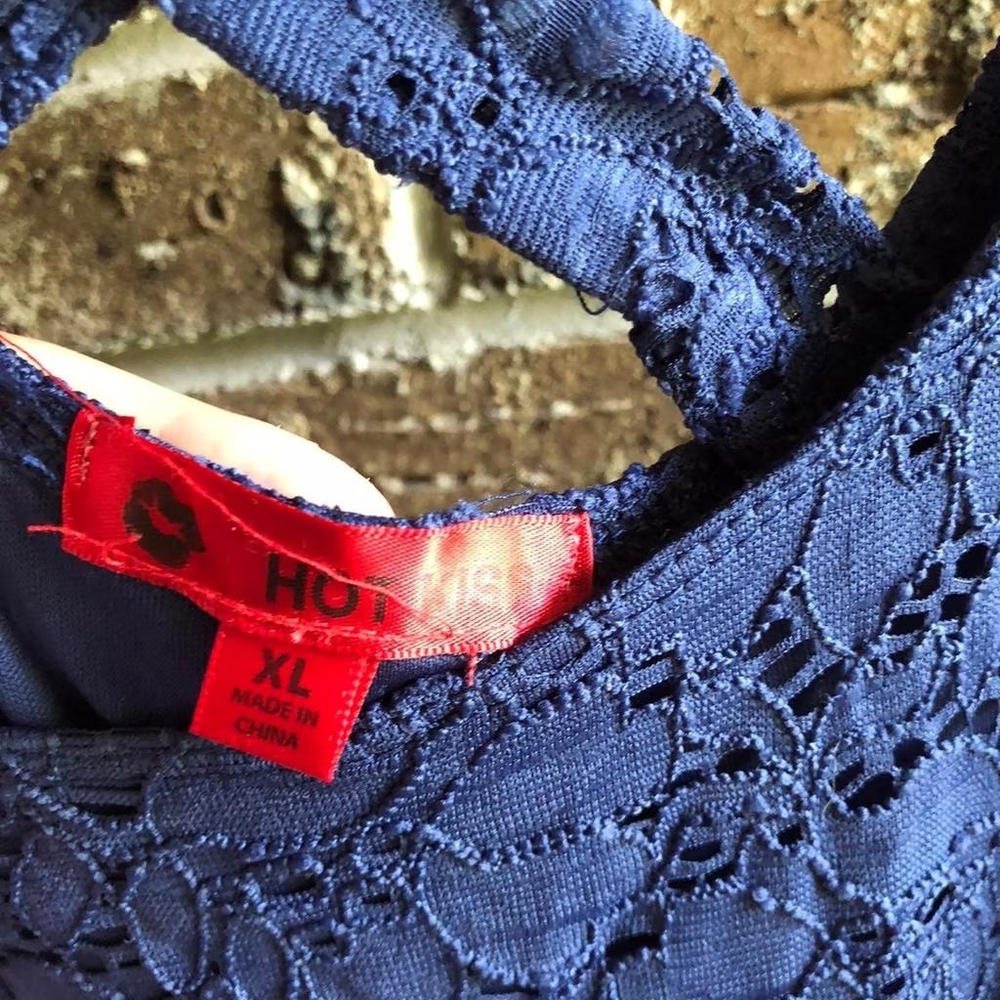 Hot kiss blue lace dress